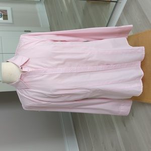 Van Heusen - No Iron - pink check  - tapered button down blouse - Large